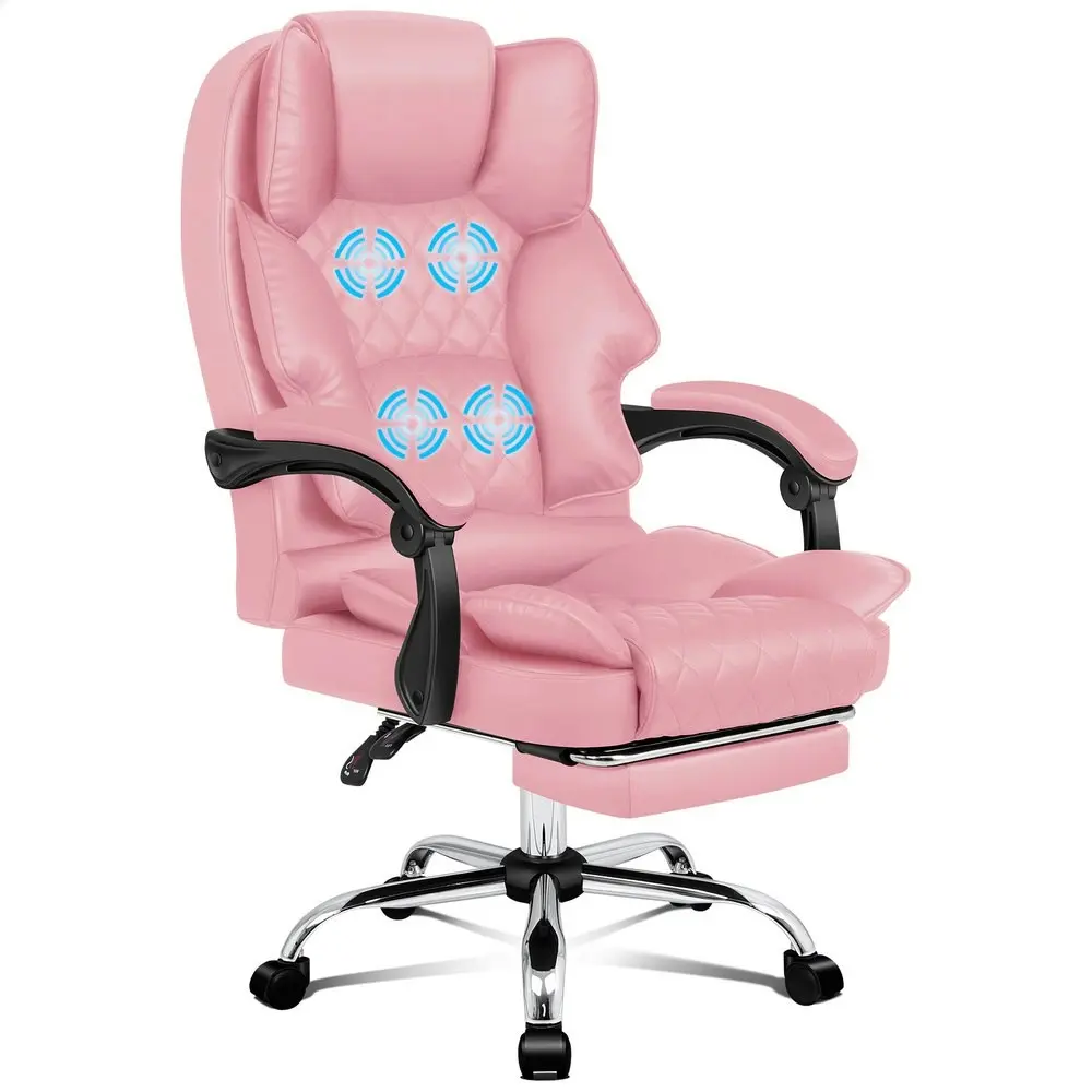 Alfordson Massage Office Chair Executive PU Leather Seat Pink