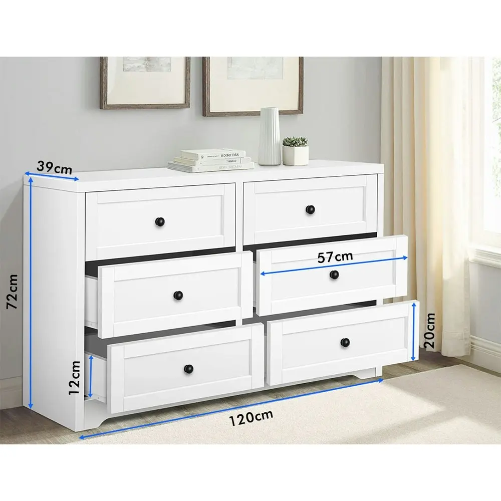 Alfordson 6 Chest of Drawers Hamptons White