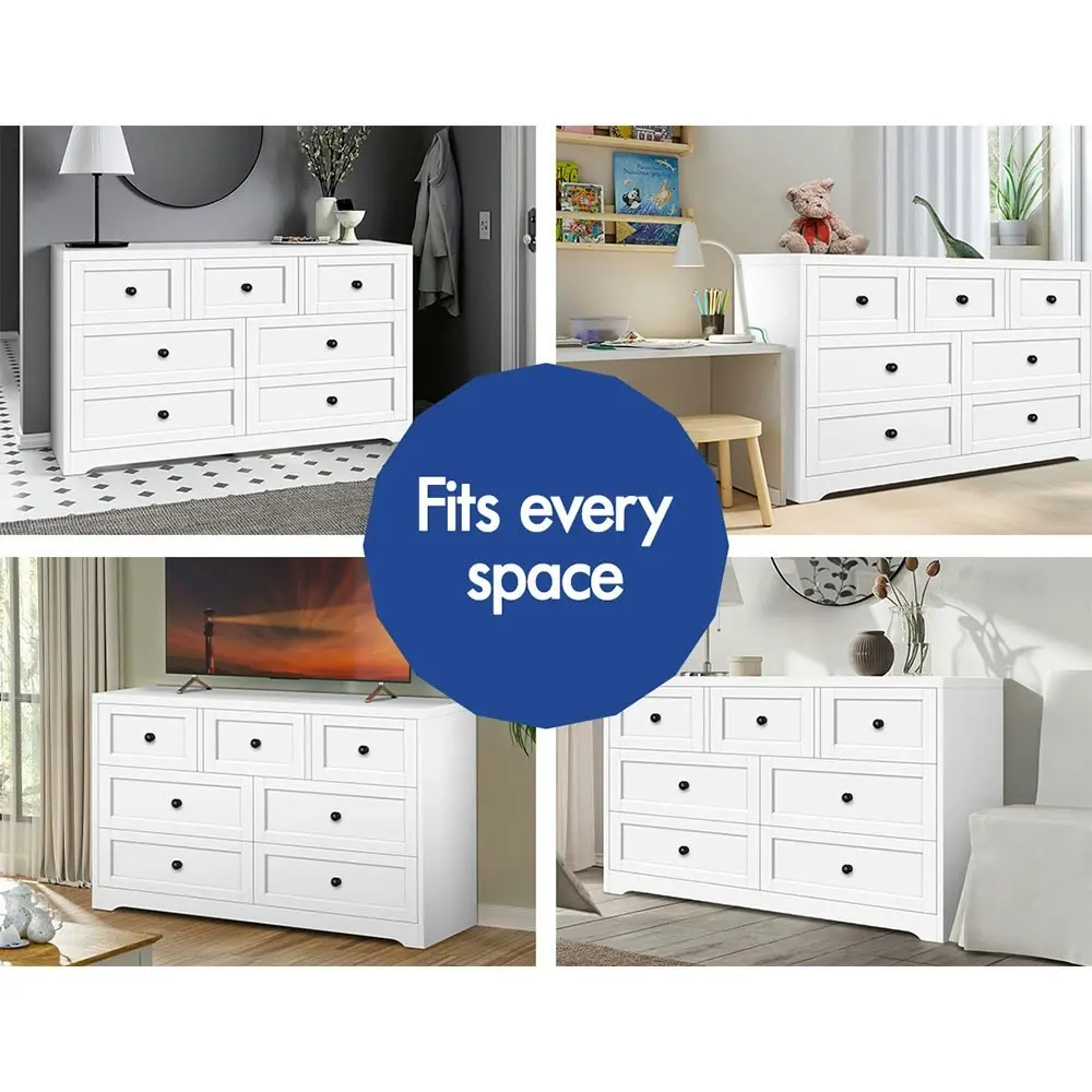 Alfordson 7 Chest of Drawers Hamptons White