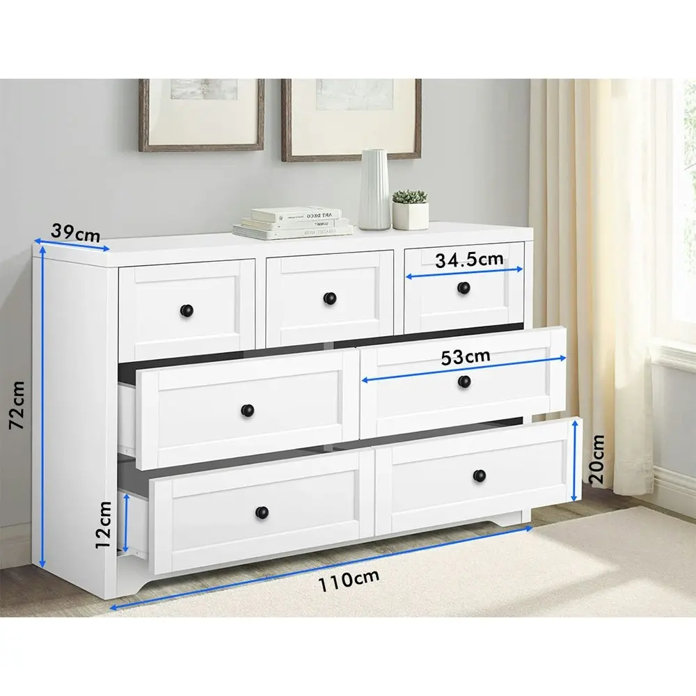 Alfordson 7 Chest of Drawers Hamptons White