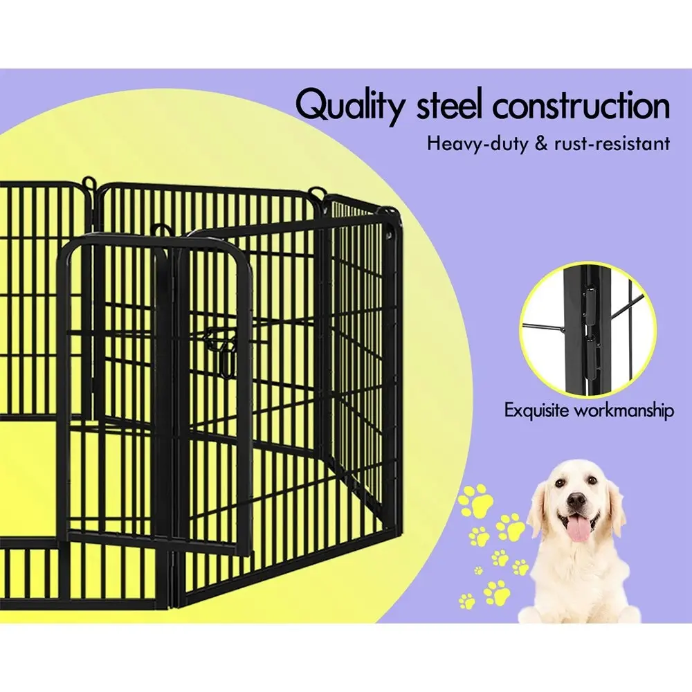 BEASTIE Pet Playpen 24 inch Large 8 Panel Fence Enclosure Dog Metal Exercise Pen