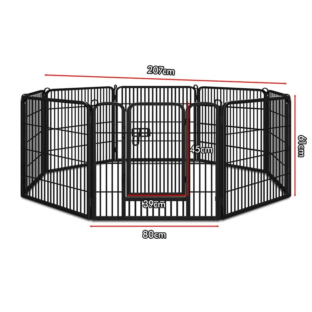 BEASTIE Pet Playpen 24 inch Large 8 Panel Fence Enclosure Dog Metal Exercise Pen