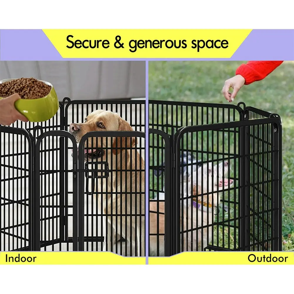 BEASTIE Pet Playpen 24 inch Large 8 Panel Fence Enclosure Dog Metal Exercise Pen