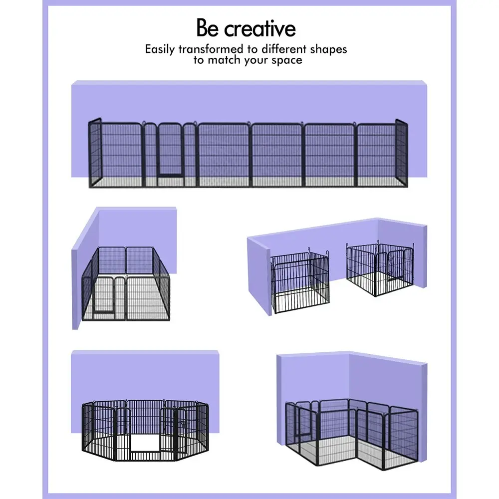 BEASTIE Pet Playpen 24 inch Large 8 Panel Fence Enclosure Dog Metal Exercise Pen