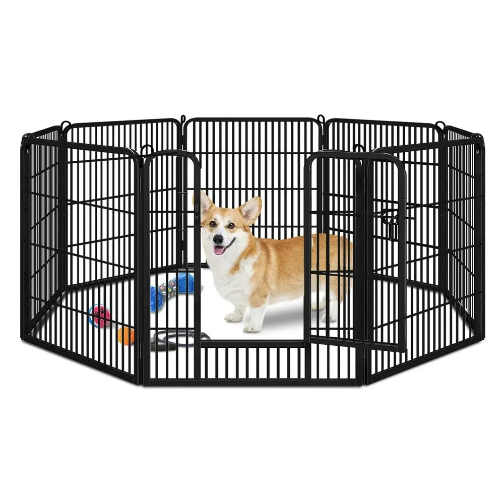 BEASTIE Pet Playpen 24 inch Large 8 Panel Fence Enclosure Dog Metal Exercise Pen