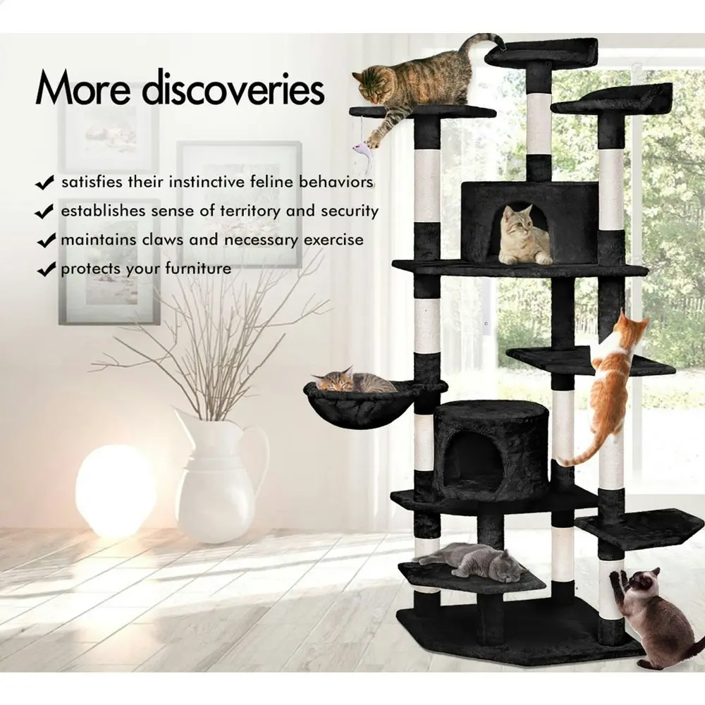 BEASTIE Cat Tree Scratching Post Scratcher Tower Condo House Furniture Wood 203