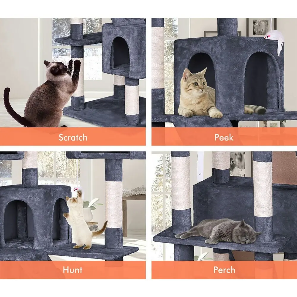 BEASTIE Cat Tree 180cm Grey Scratching Post Scratcher Tower