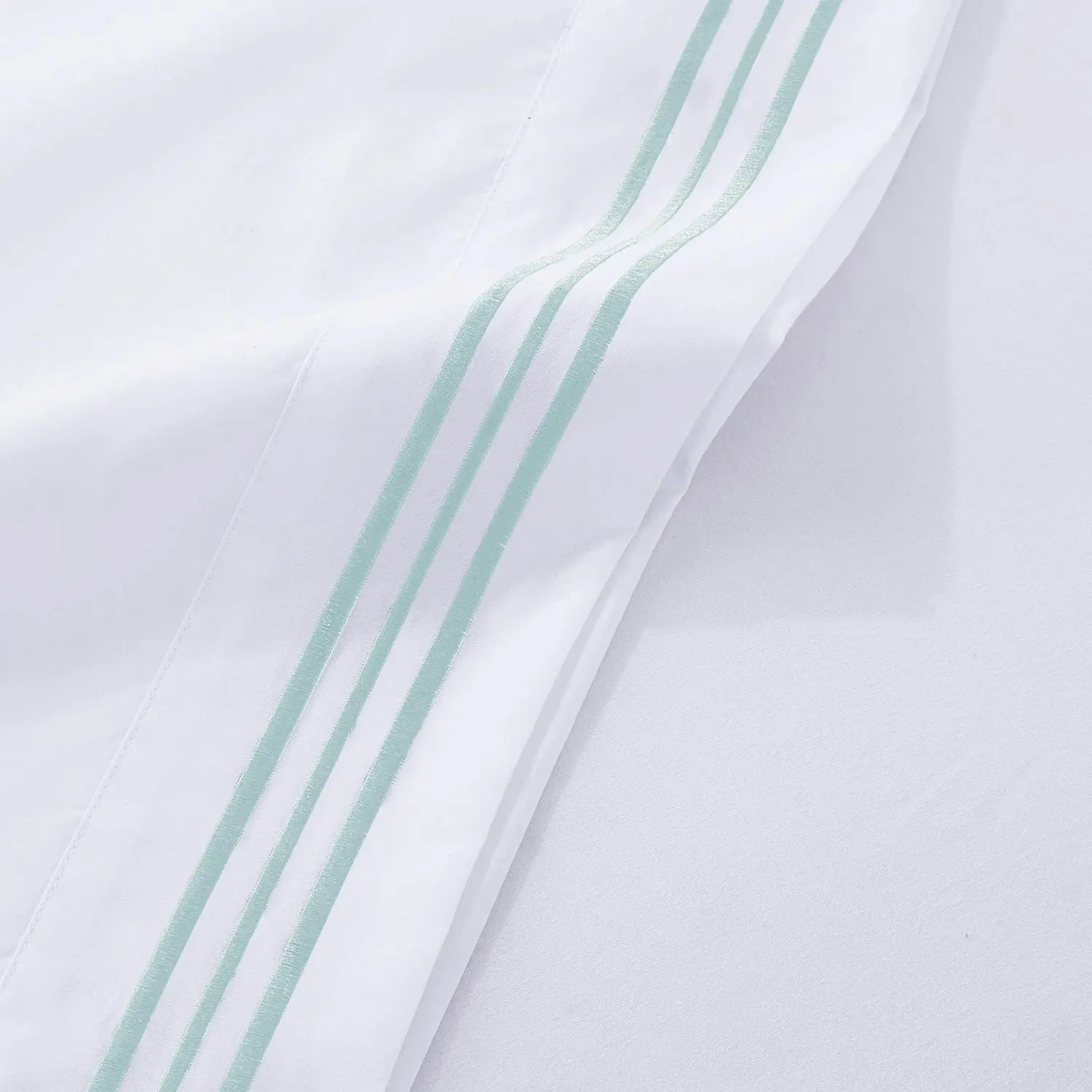 Opulenc White Soft Microfibre Sheet Set With Colourful Embroidered Stripe