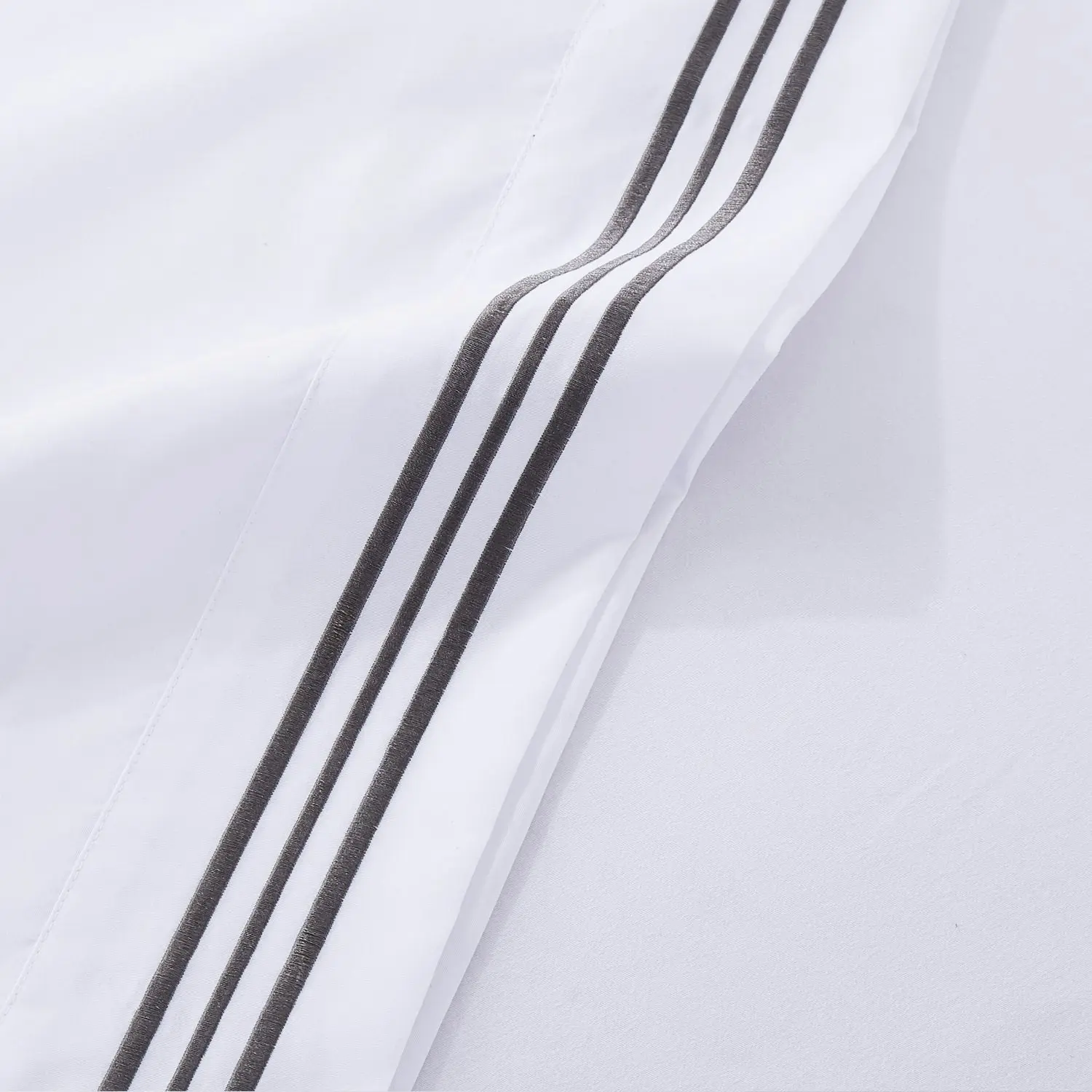 Opulenc White Soft Microfibre Sheet Set With Colourful Embroidered Stripe