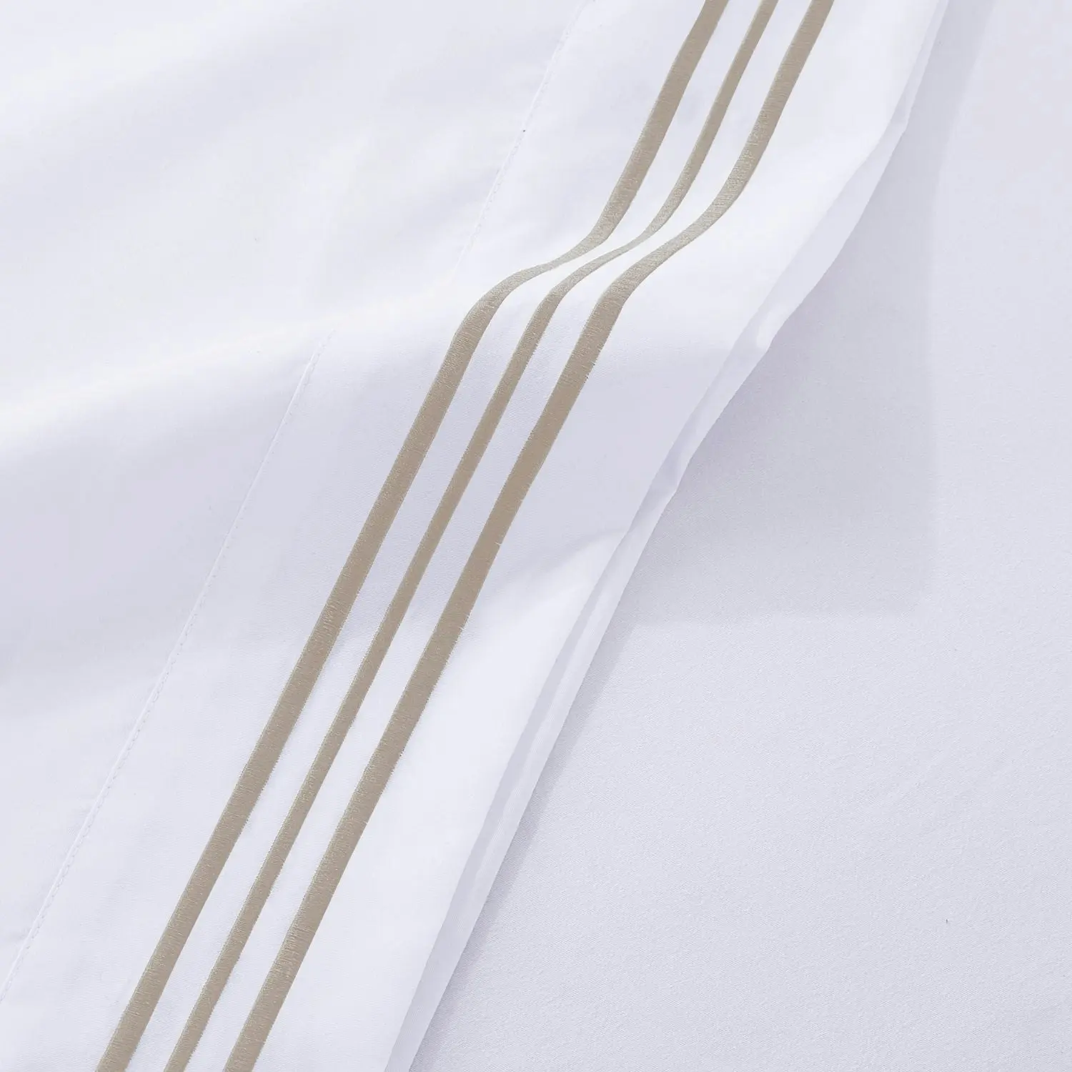 Opulenc White Soft Microfibre Sheet Set With Colourful Embroidered Stripe