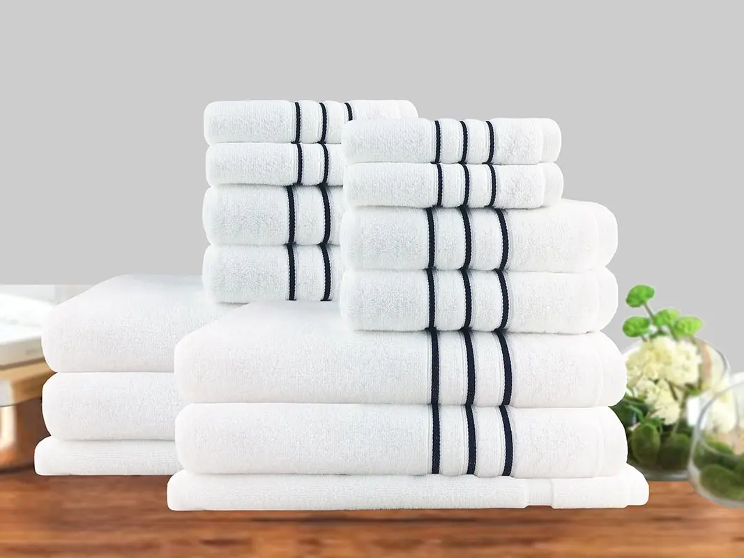 Amor Classic Dobby Stripe Super Soft Premium Cotton Towel Set 650gsm