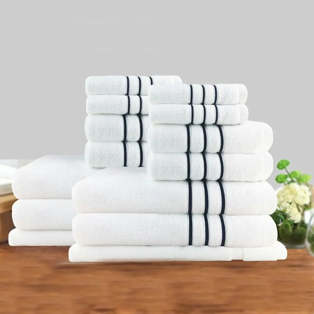 Amor Classic Dobby Stripe Super Soft Premium Cotton Towel Set 650gsm