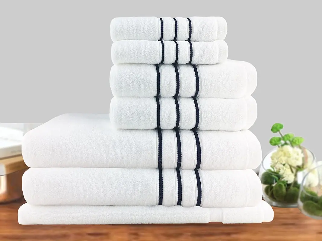 Amor Classic Dobby Stripe Super Soft Premium Cotton Towel Set 650gsm