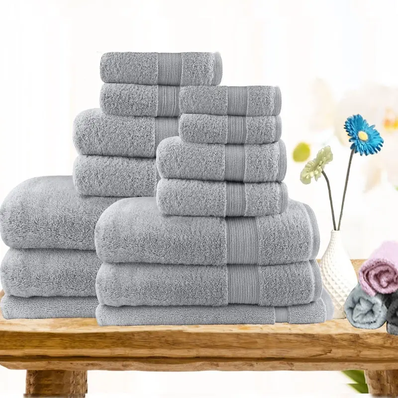 Softouch Light Weight Soft Premium Cotton Bath Towel Set 7/14 Pcs