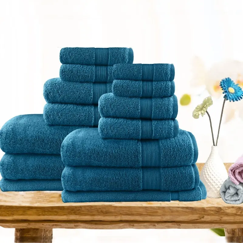 Softouch Light Weight Soft Premium Cotton Bath Towel Set 7/14 Pcs