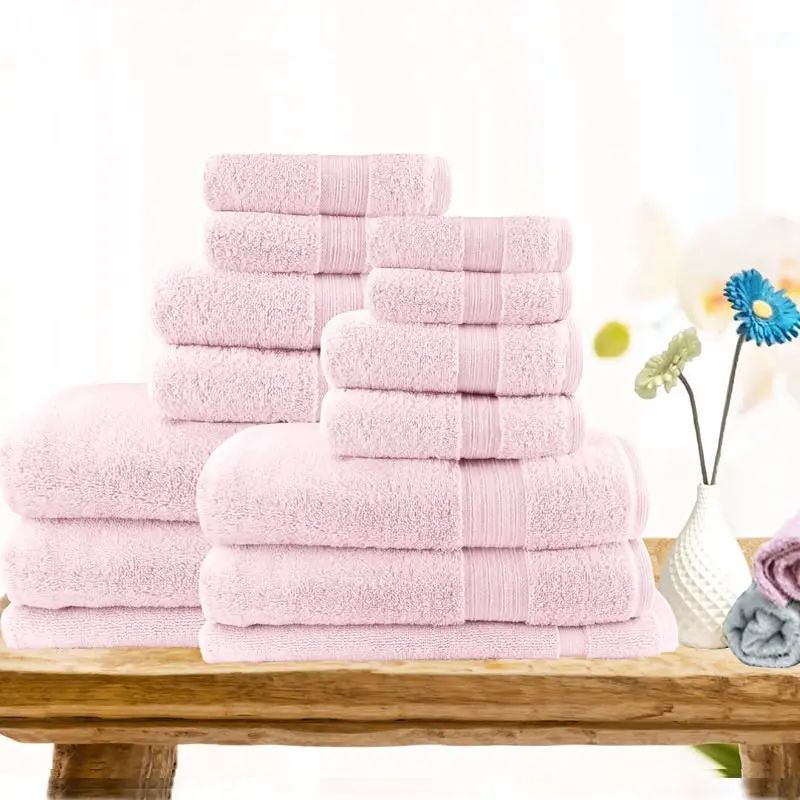 Softouch Light Weight Soft Premium Cotton Bath Towel Set 7/14 Pcs