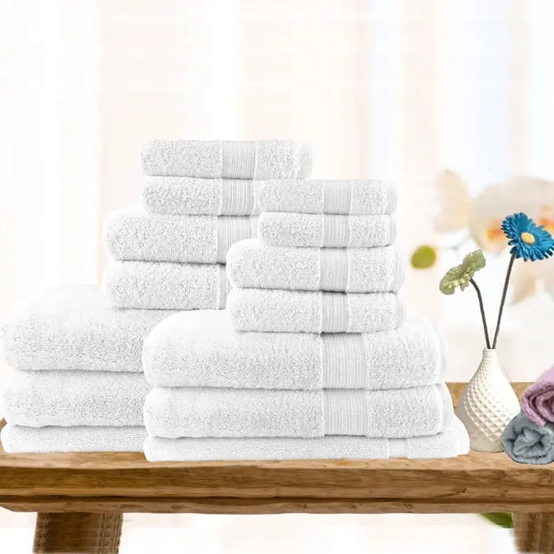 Softouch Light Weight Soft Premium Cotton Bath Towel Set 7/14 Pcs