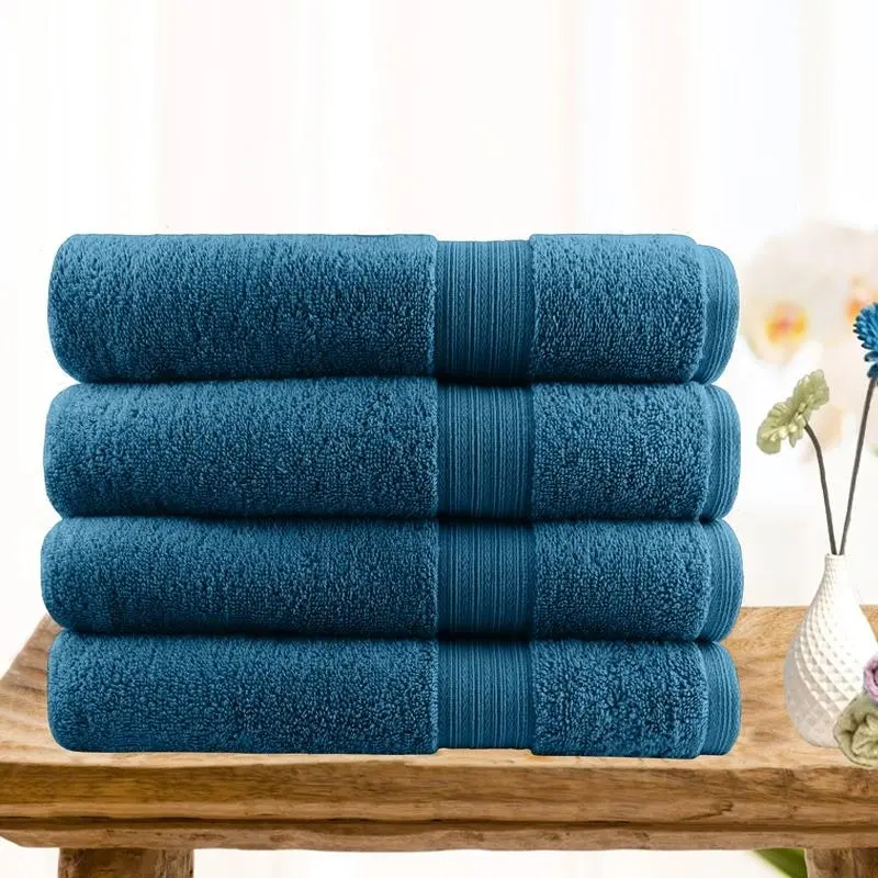 Softouch 4 Pcs Ultra Light Quick Dry Premium Cotton Bath Towel 500gsm 4*bath Towel