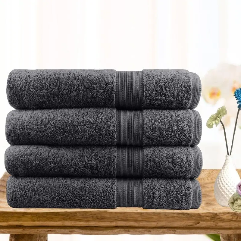 Softouch 4 Pcs Ultra Light Quick Dry Premium Cotton Bath Towel 500gsm 4*bath Towel