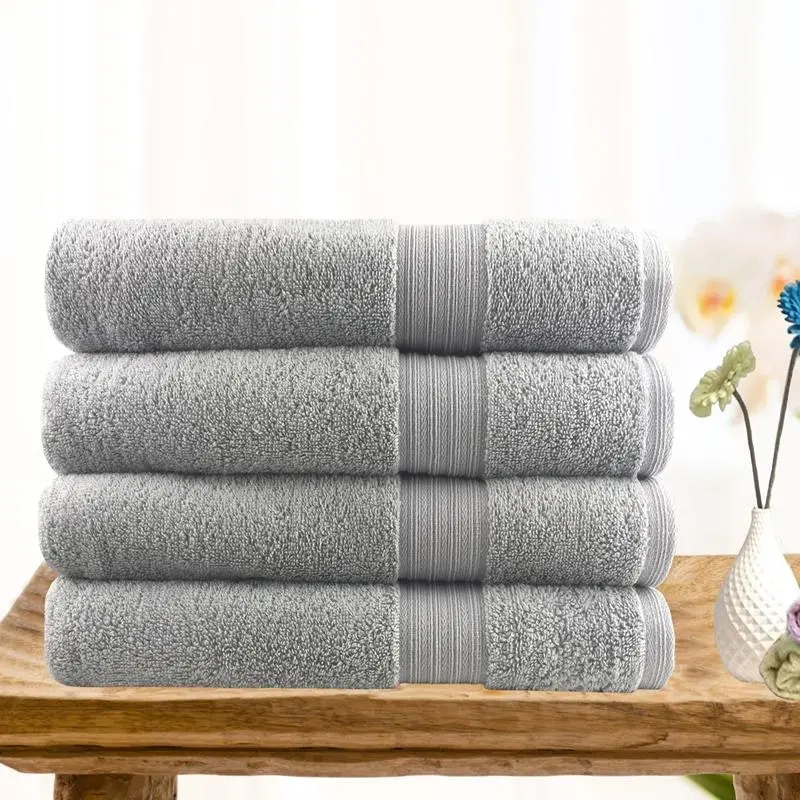 Softouch 4 Pcs Ultra Light Quick Dry Premium Cotton Bath Towel 500gsm 4*bath Towel