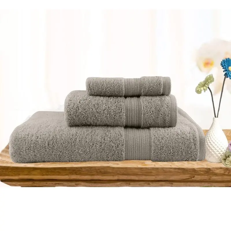 Softouch 3 Pcs Ultra Light Quick Dry Premium Cotton Bath Towel Set 500gsm