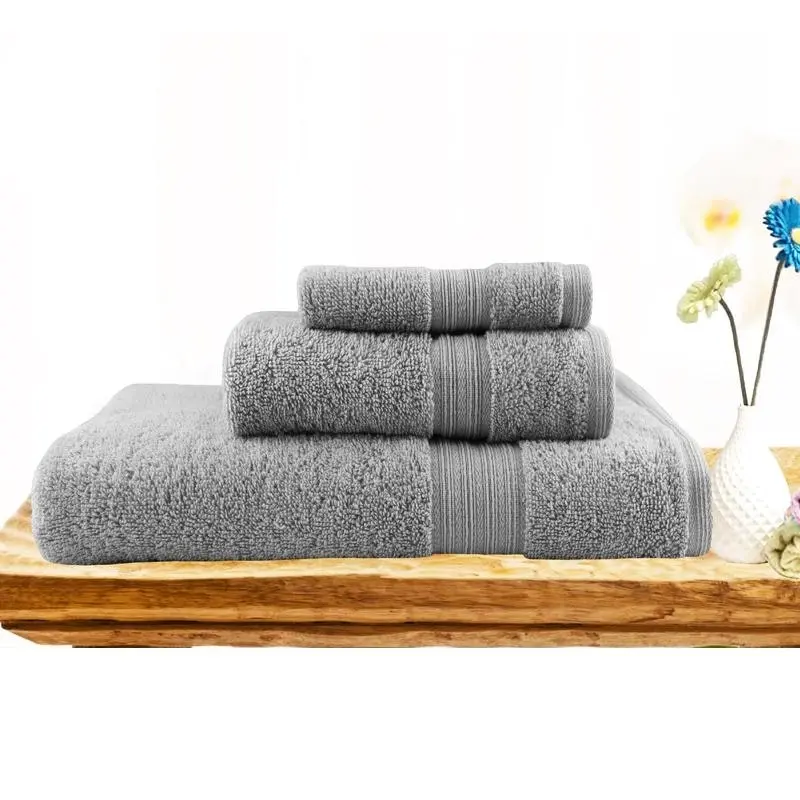 Softouch 3 Pcs Ultra Light Quick Dry Premium Cotton Bath Towel Set 500gsm