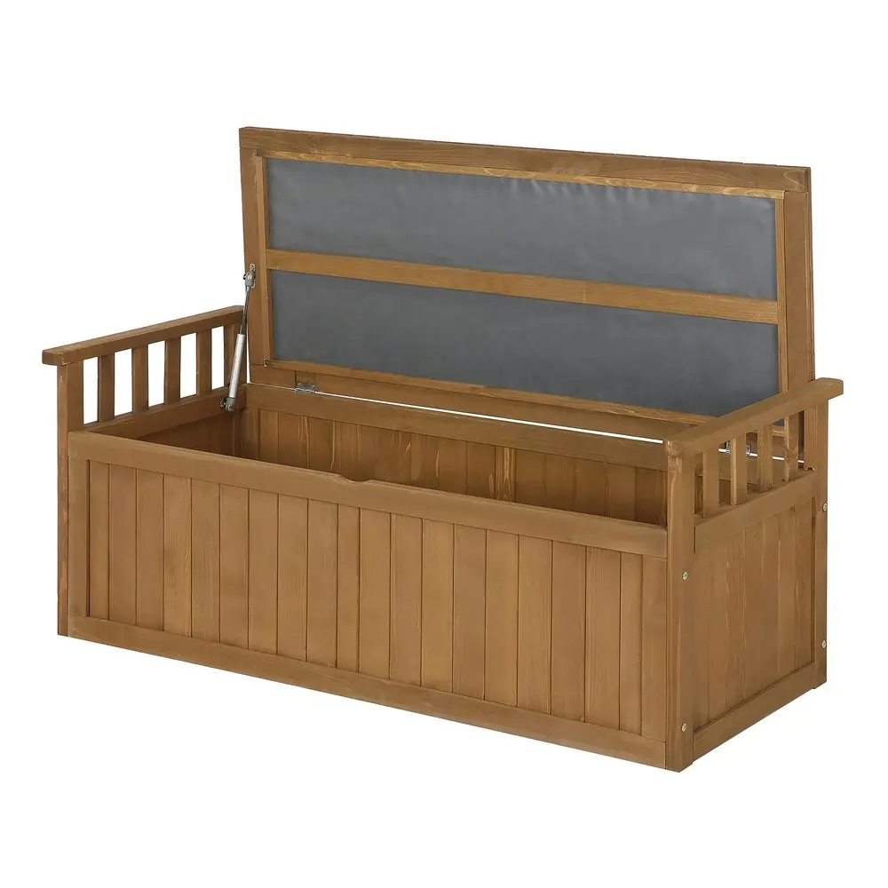 Alfordson Outdoor Storage Box Wooden Bench Chest Natural XL