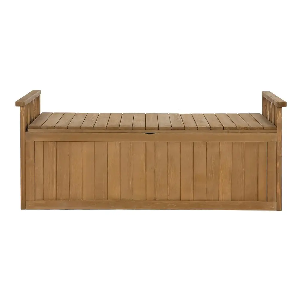 Alfordson Outdoor Storage Box Wooden Bench Chest Natural XL