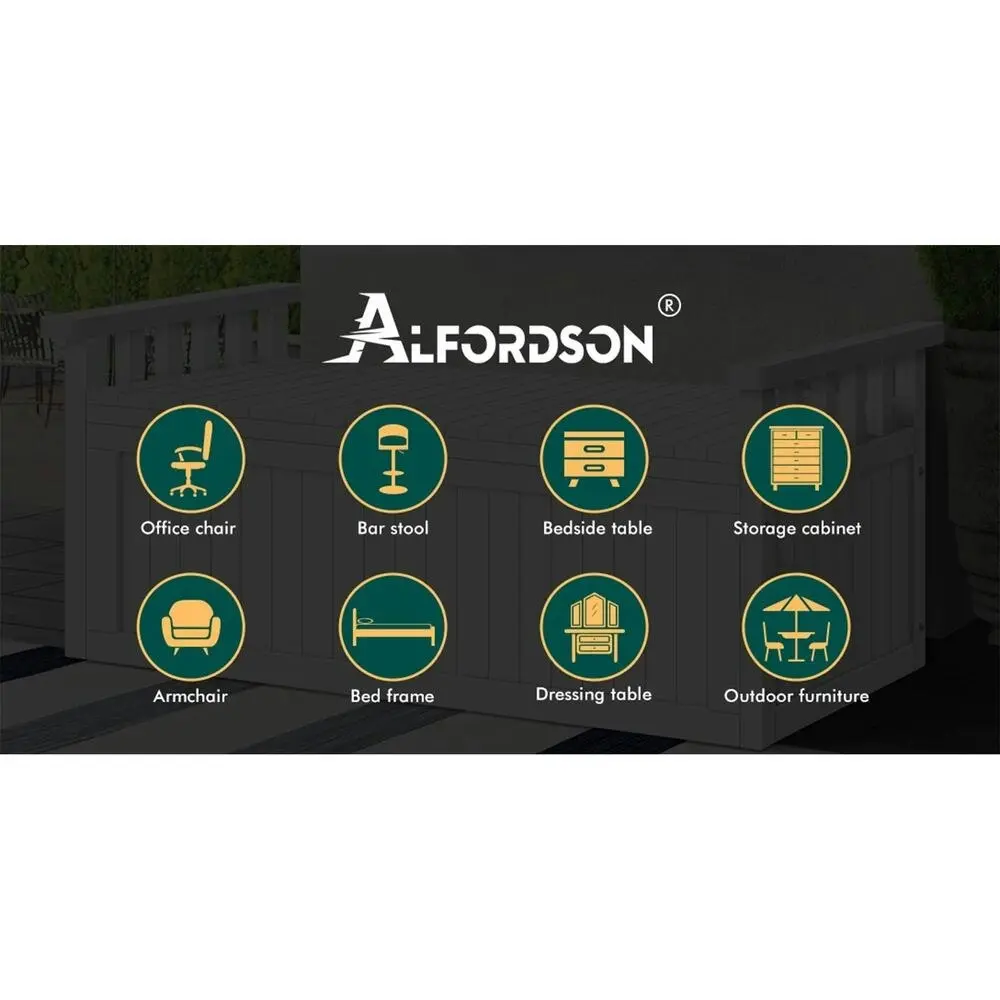 Alfordson Outdoor Storage Box Wooden Bench Chest White XL