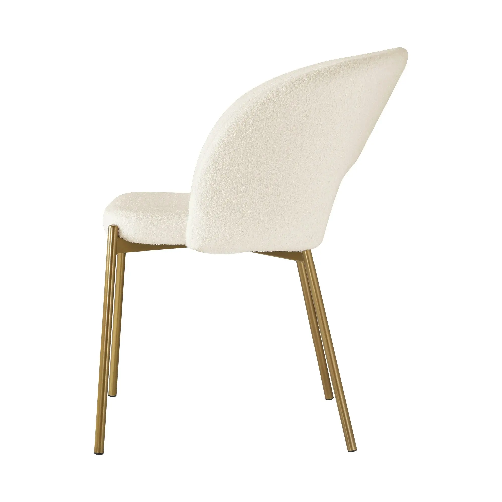 Oikiture 2x Armchair Dining Chair Accent Chairs Tub Armchairs Sherpa White&Gold