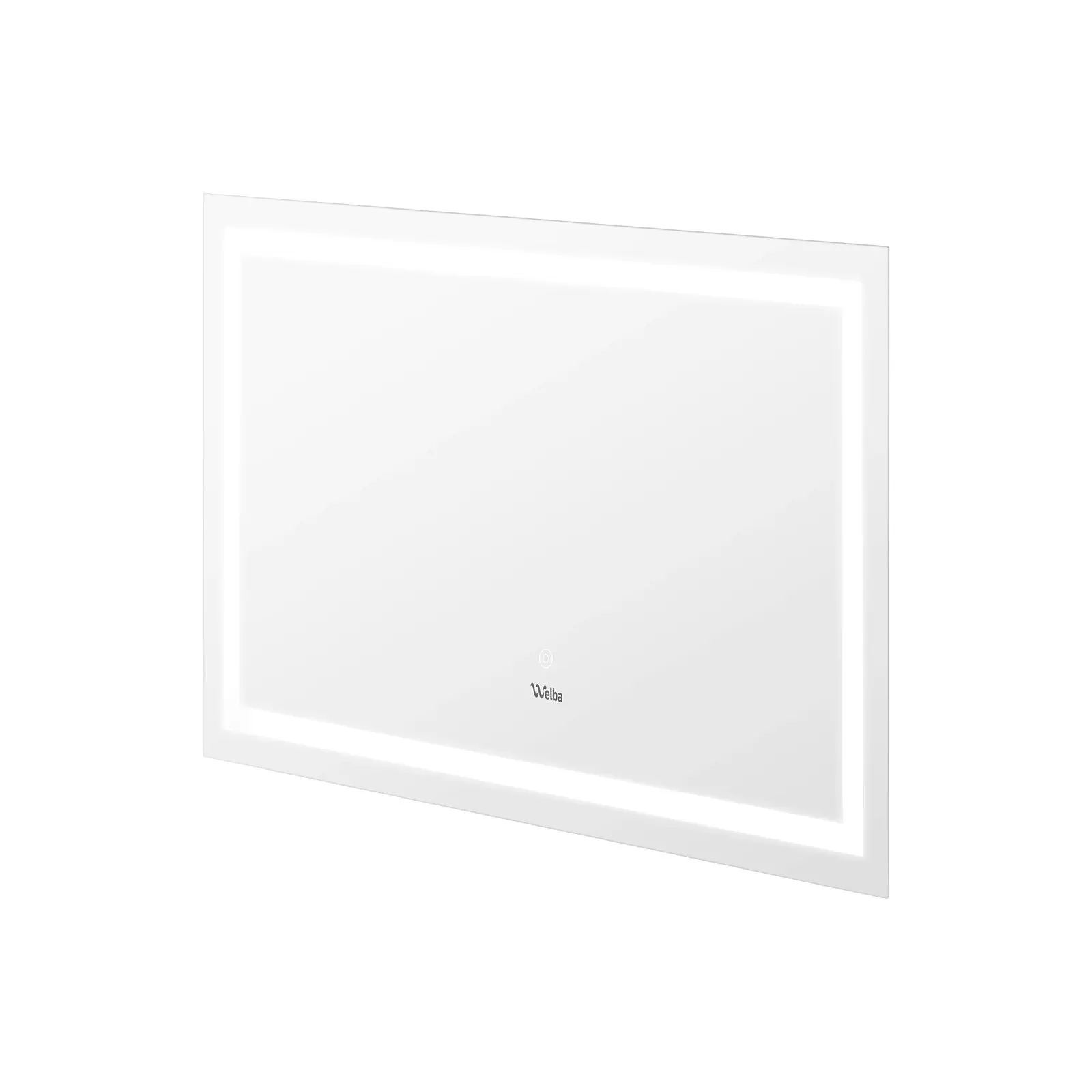 Welba LED Rectangle Bathroom Mirror Anti-fog Smart Makeup Wall Mirrors 80x60cm