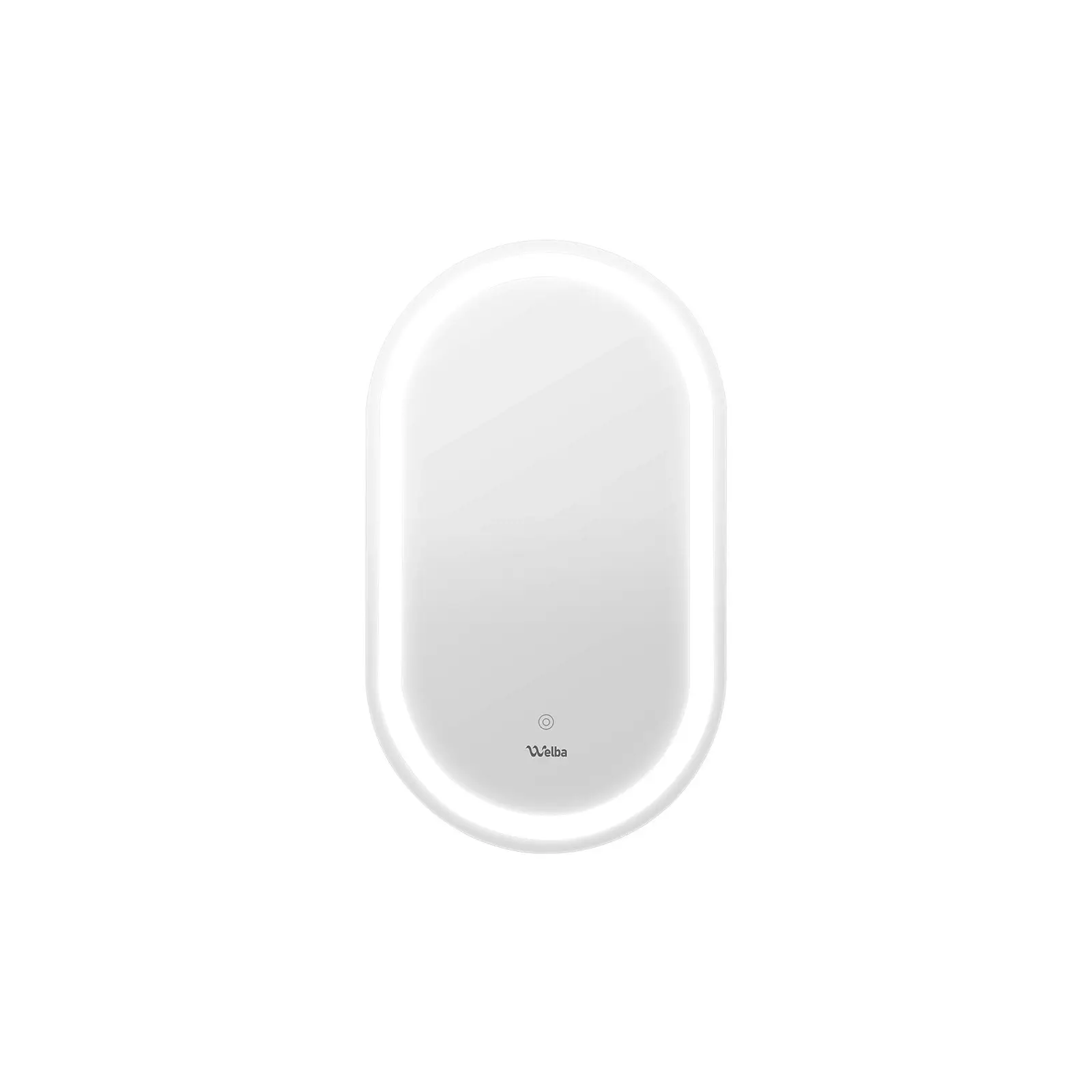 Welba LED Oval Bathroom Mirror Anti-fog Smart Makeup Wall Mirrors Vanity 75x50cm