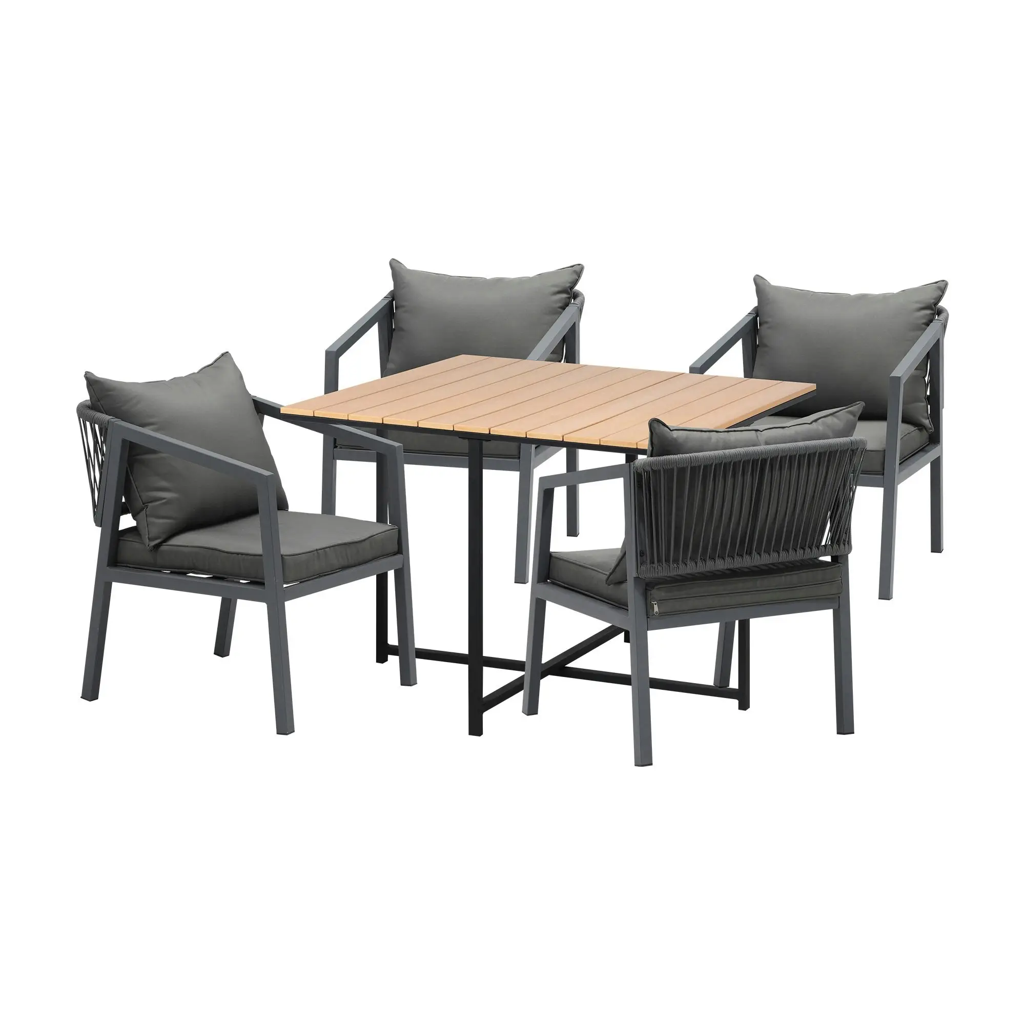 Livsip 4 Seater Outdoor Dining Set Patio Furniture Garden Table Chairs Setting