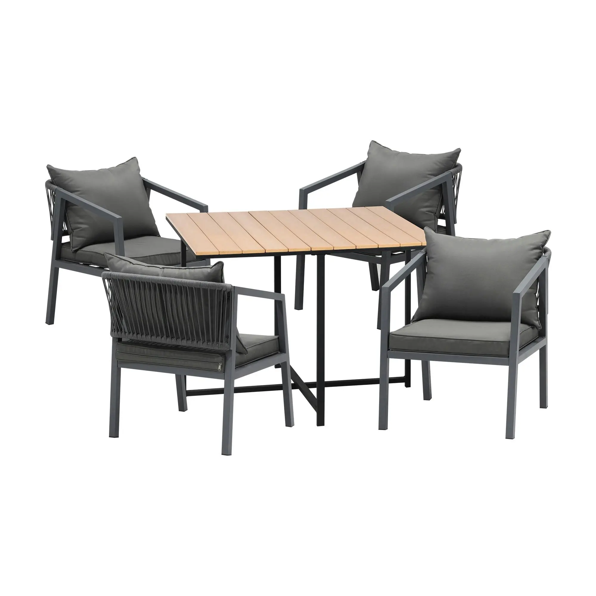 Livsip 4 Seater Outdoor Dining Set Patio Furniture Garden Table Chairs Setting