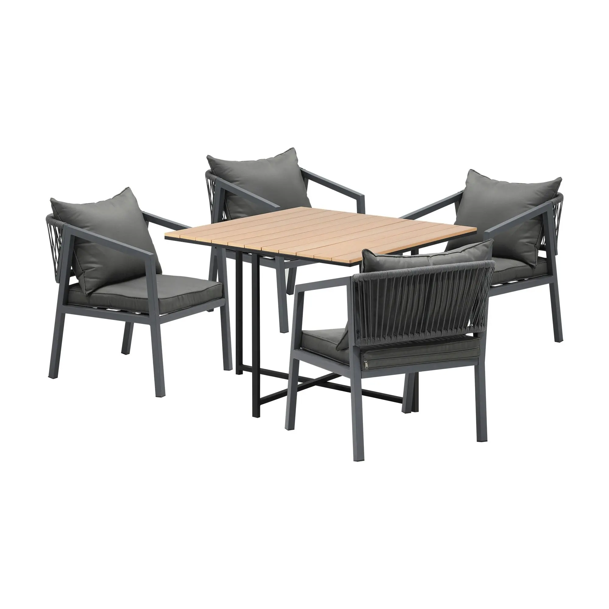 Livsip 4 Seater Outdoor Dining Set Patio Furniture Garden Table Chairs Setting