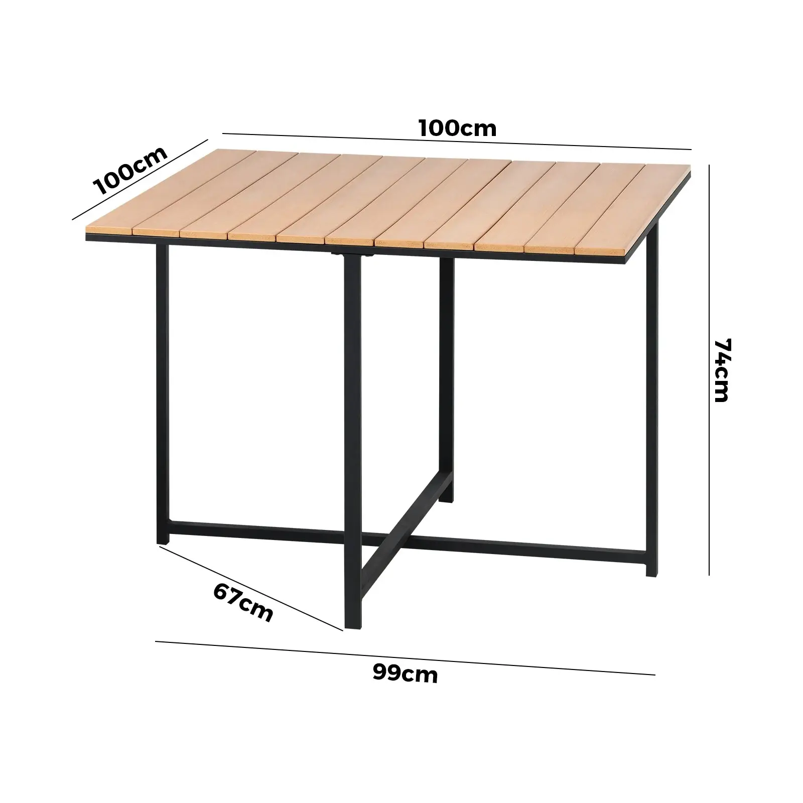 Livsip Outdoor Dining Table Furniture Lounge Patio Garden Setting Wood-Plastic