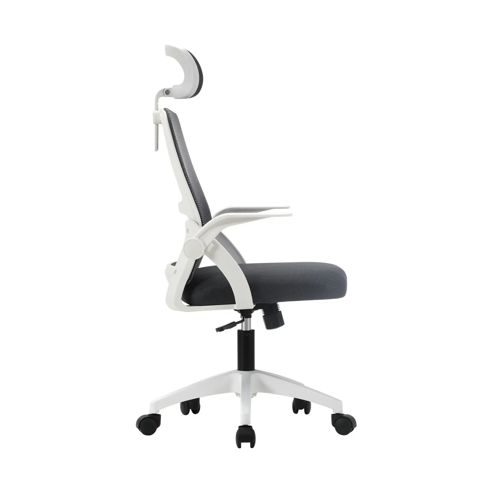 Oikiture Mesh Office Chair Executive Fabric Gaming Seat Racing Computer Dark Grey&White