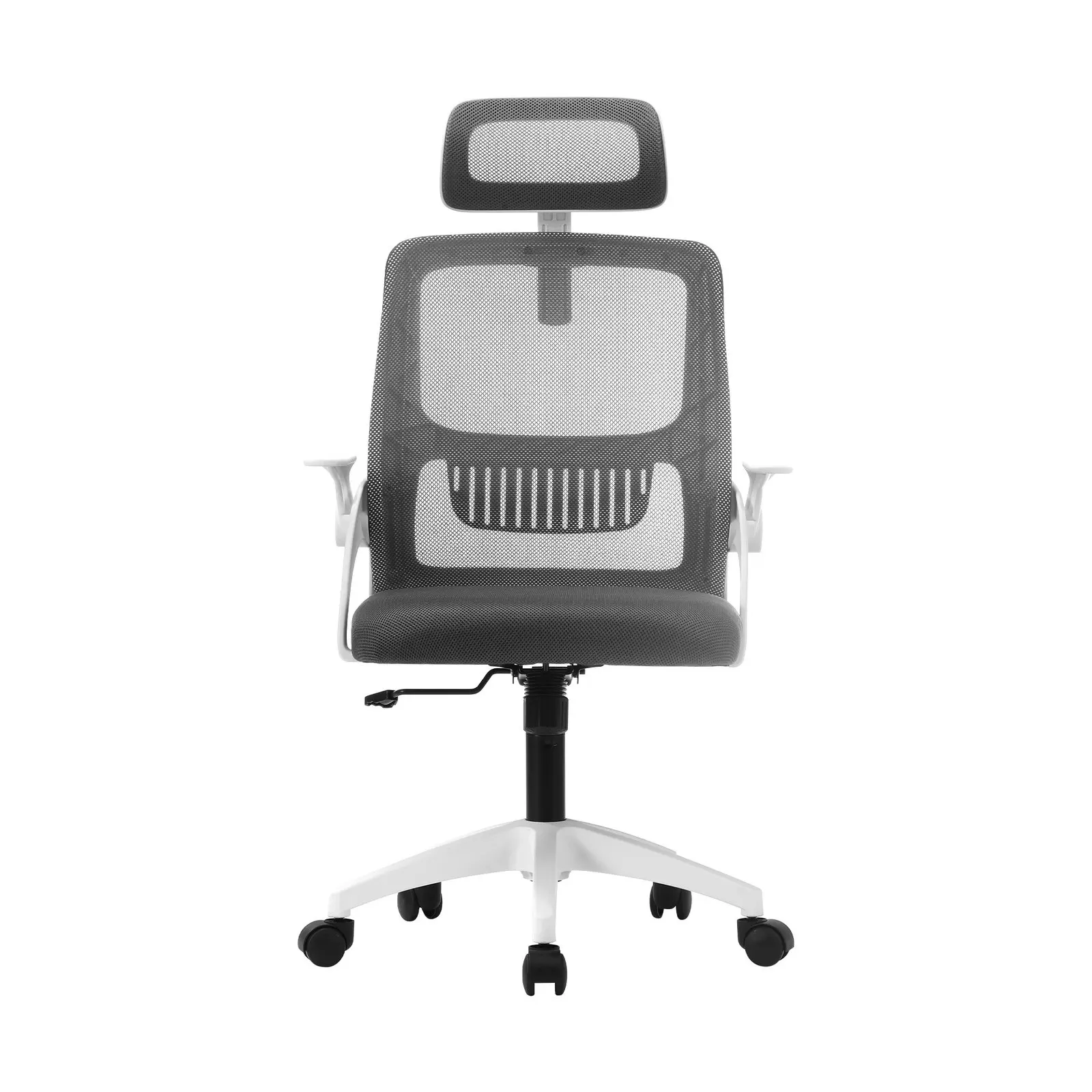 Oikiture Mesh Office Chair Executive Fabric Gaming Seat Racing Computer Dark Grey&White