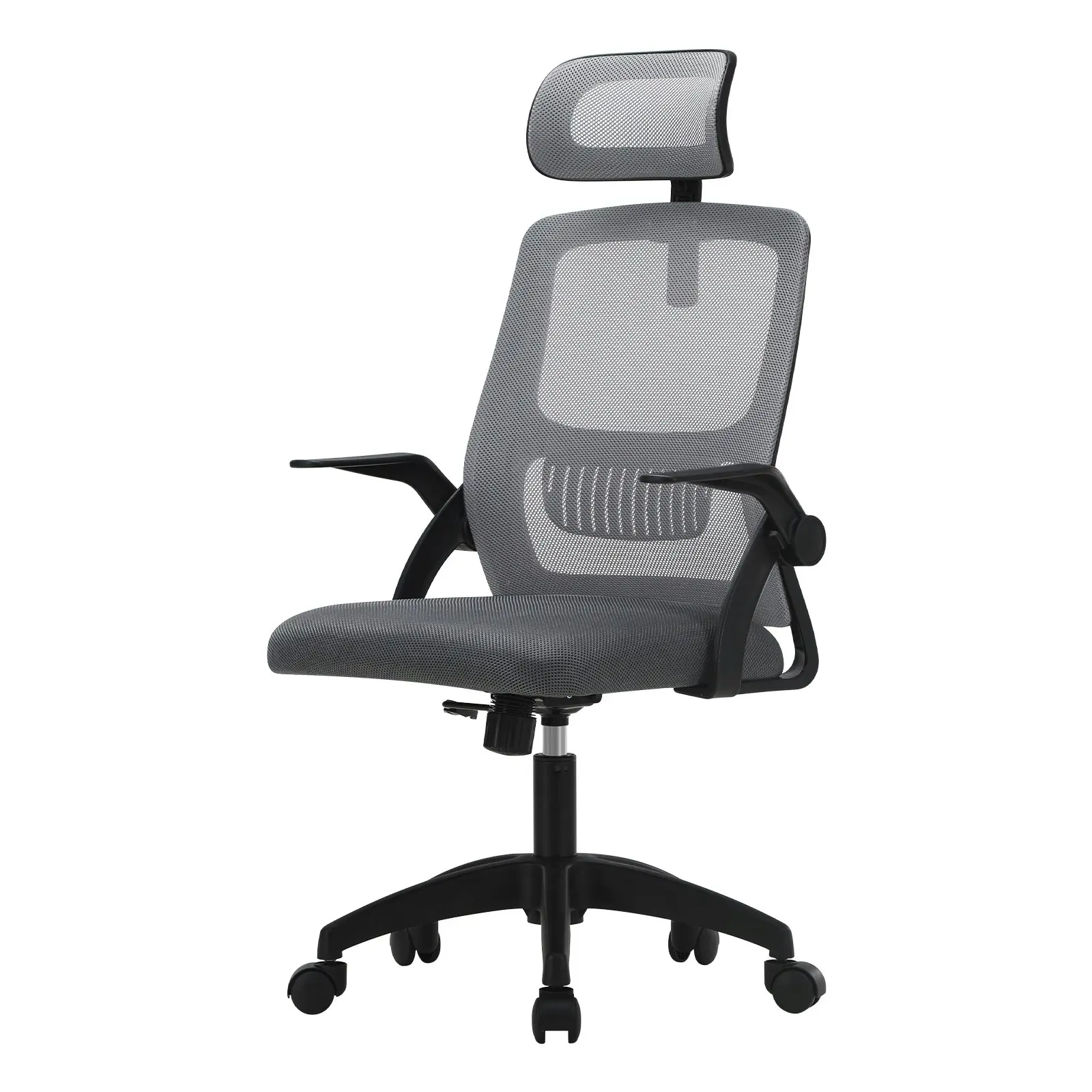 Oikiture Mesh Office Chair Executive Fabric Gaming Seat Racing Computer Dark Grey&Black