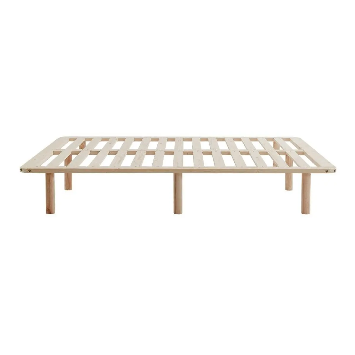 Platform Bed Base Frame Wooden Natural Pinewood