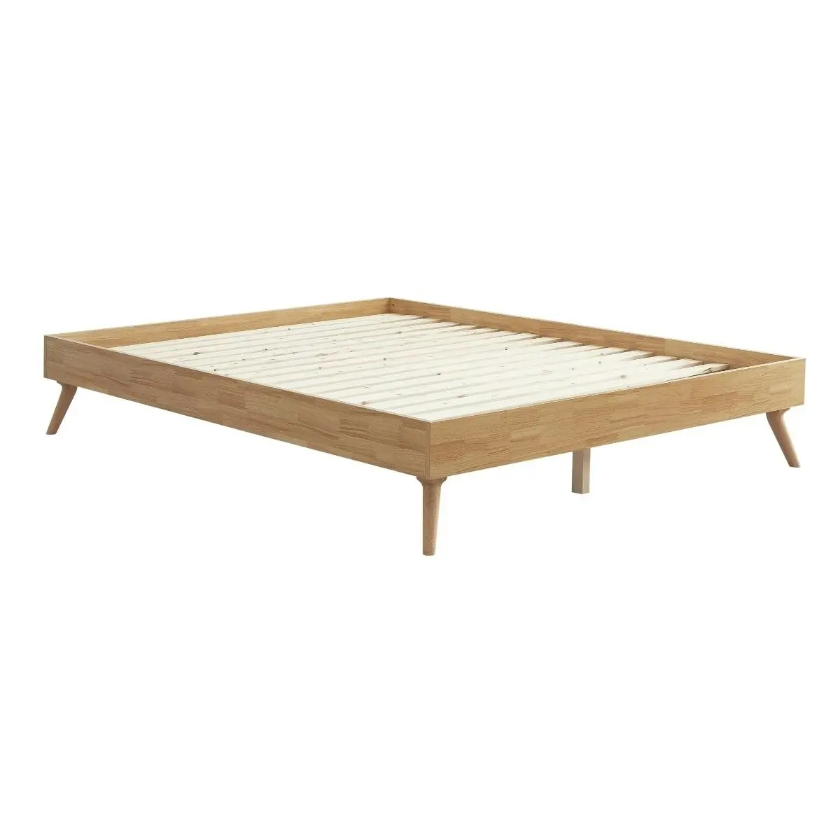 Natural Oak Ensemble Bed Frame Wooden Slat