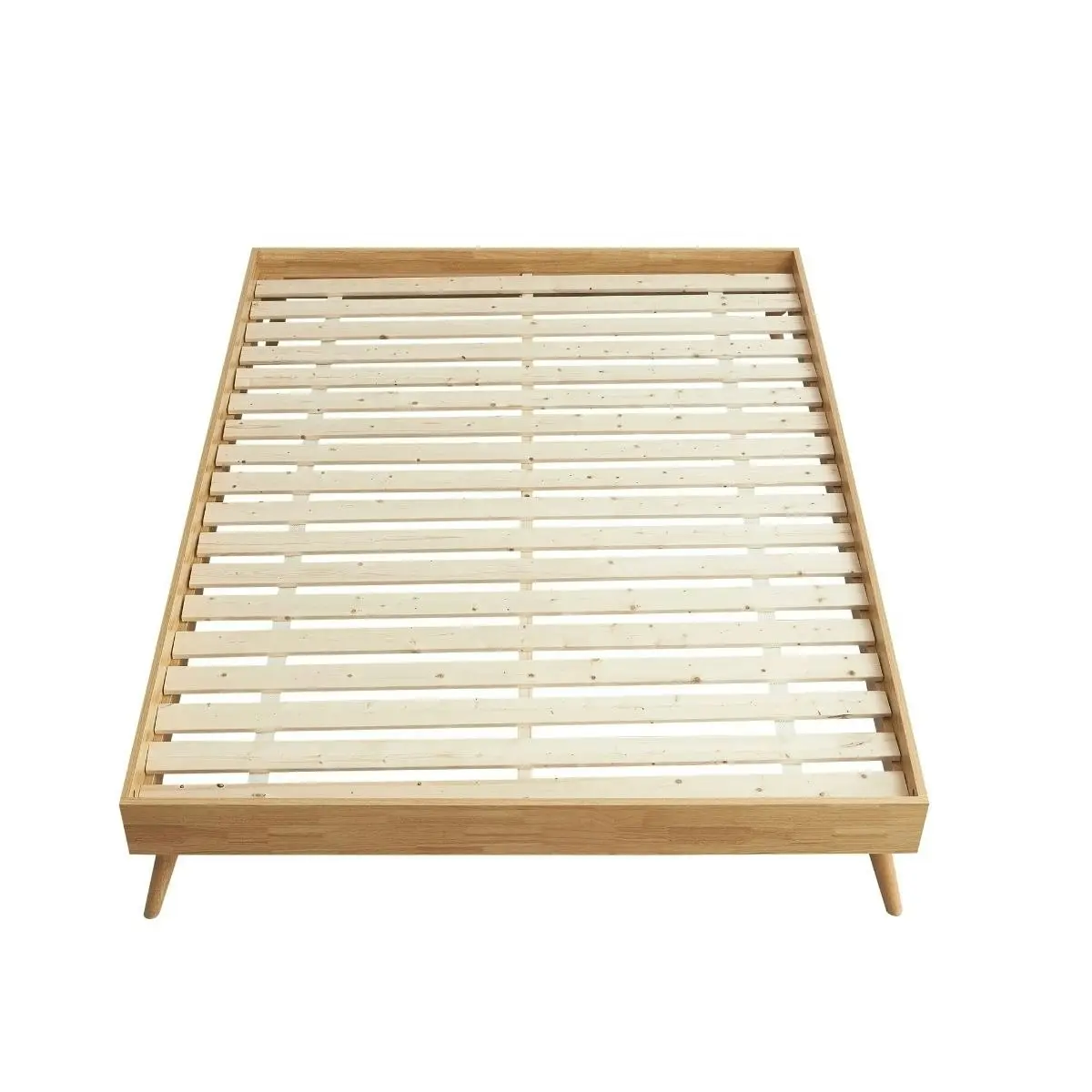 Natural Oak Ensemble Bed Frame Wooden Slat