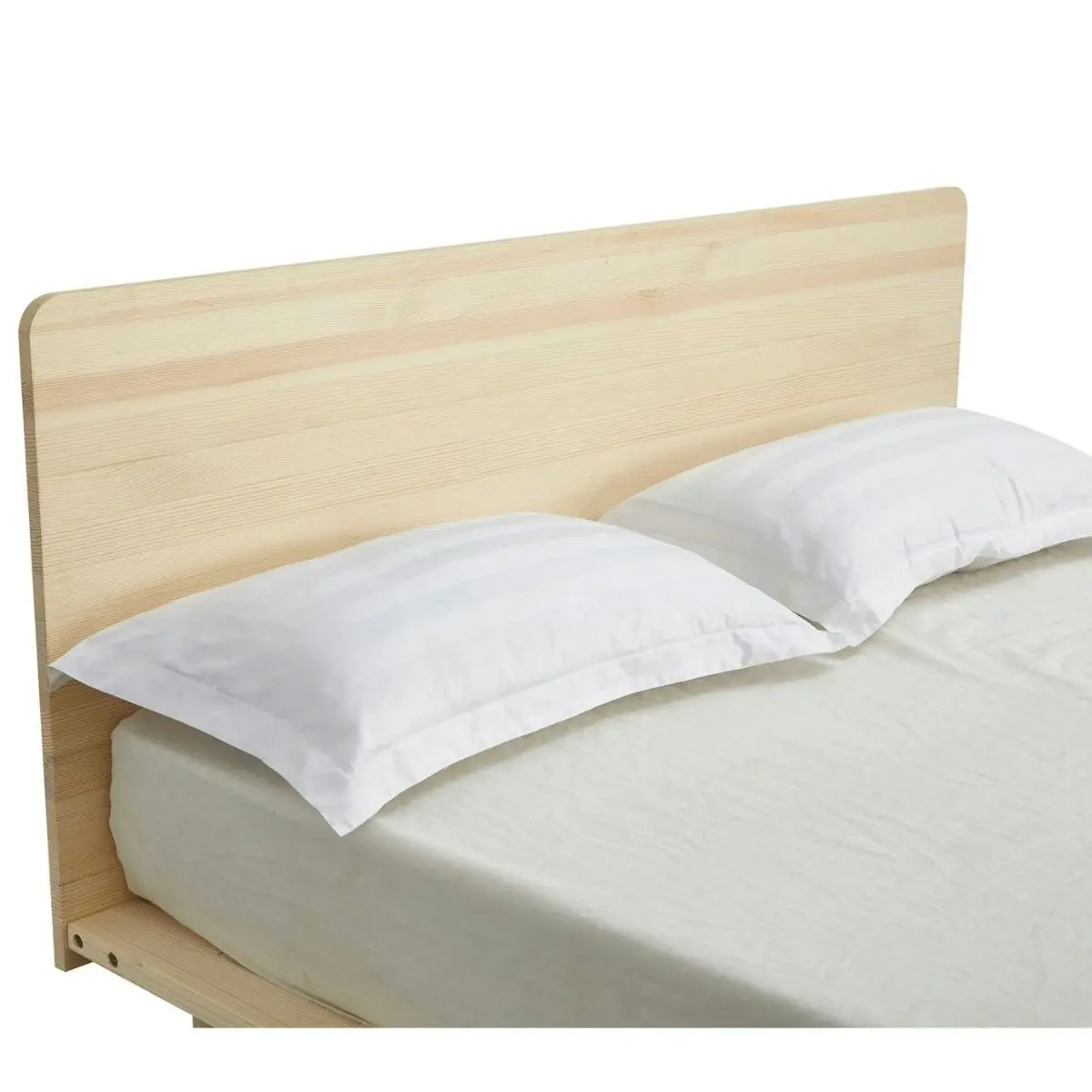 Natural Solid Wood Bed Frame Bed Base with Headboard