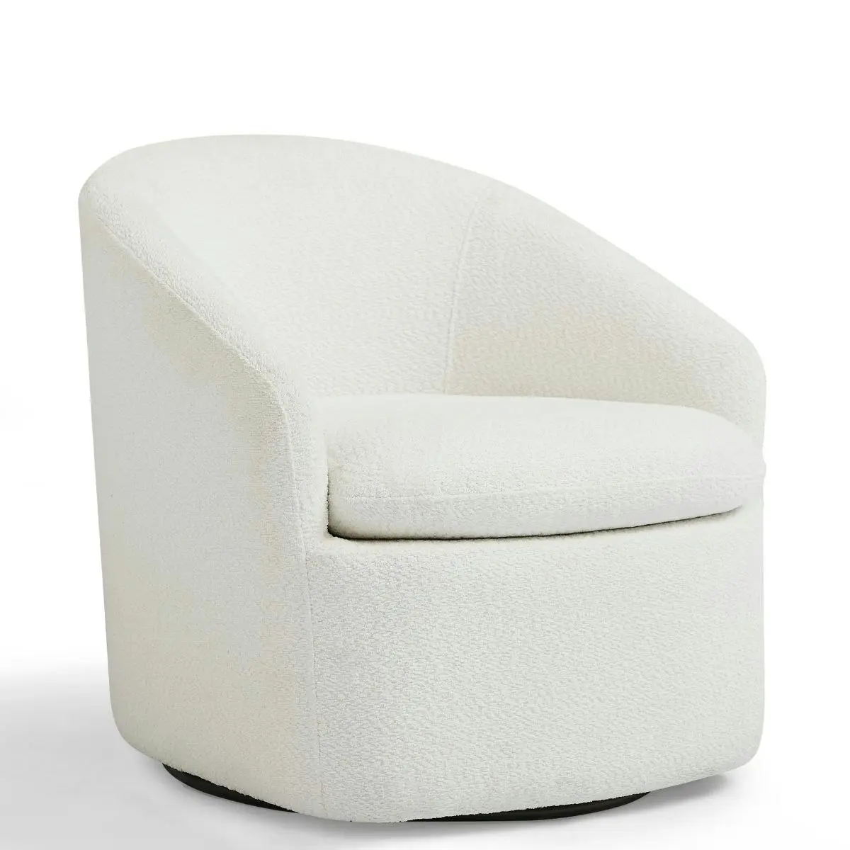 Carrie White Boucle Swivel Chair