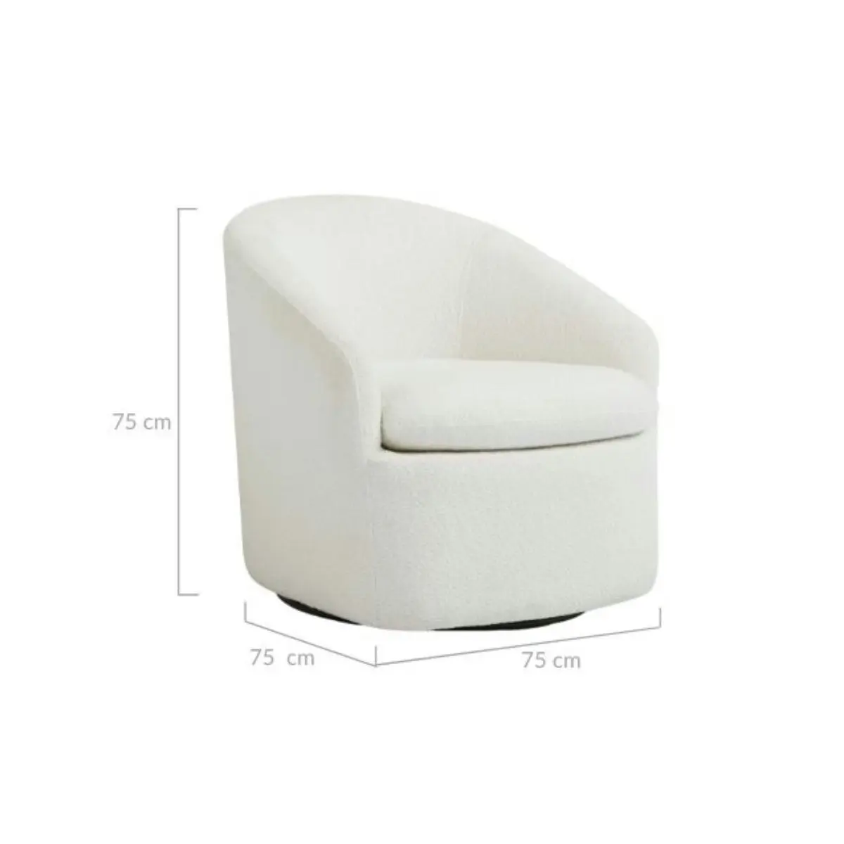 Carrie White Boucle Swivel Chair