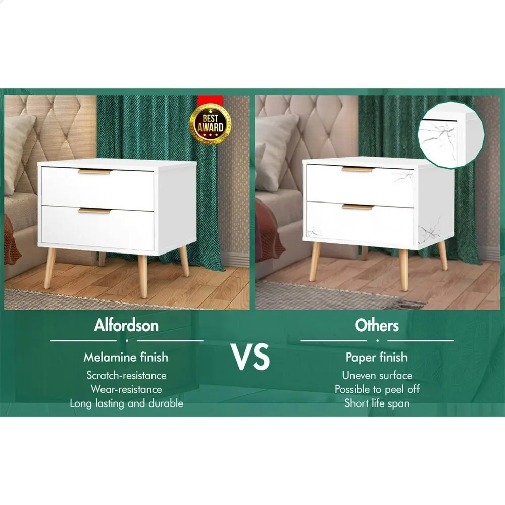 Alfordson Bedside Table Scandinavian White