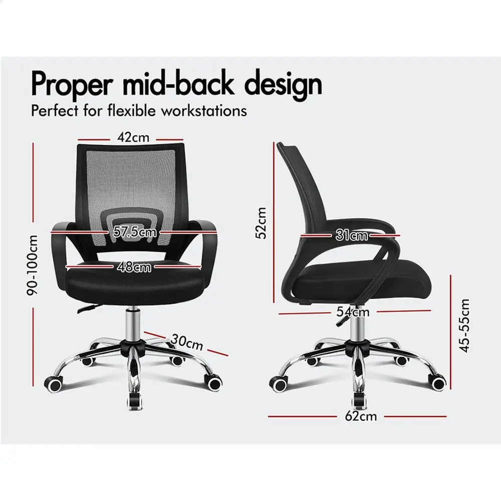 Alfordson Mesh Office Chair Mid Back Black