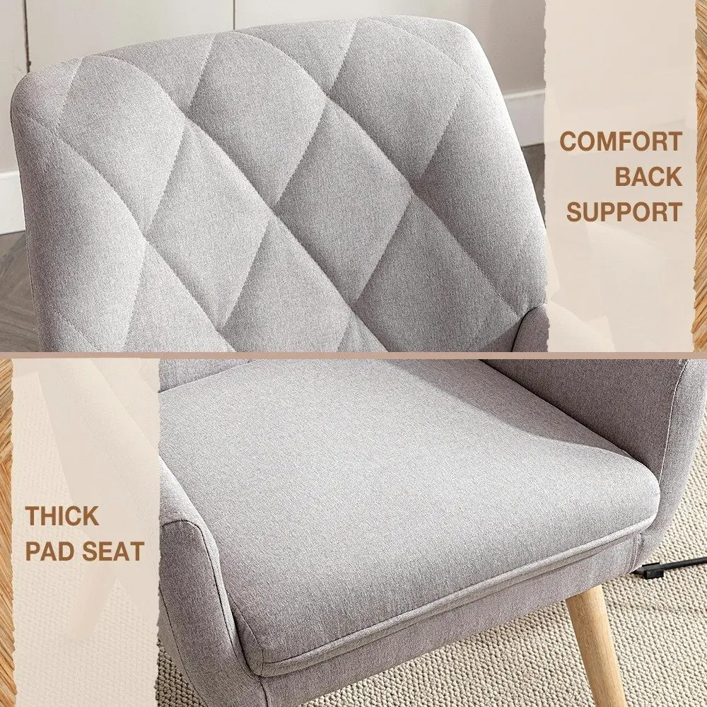 Furb Armchair Lounge Chair Upholstered Accent Chairs Thick Seat Cushion Grey