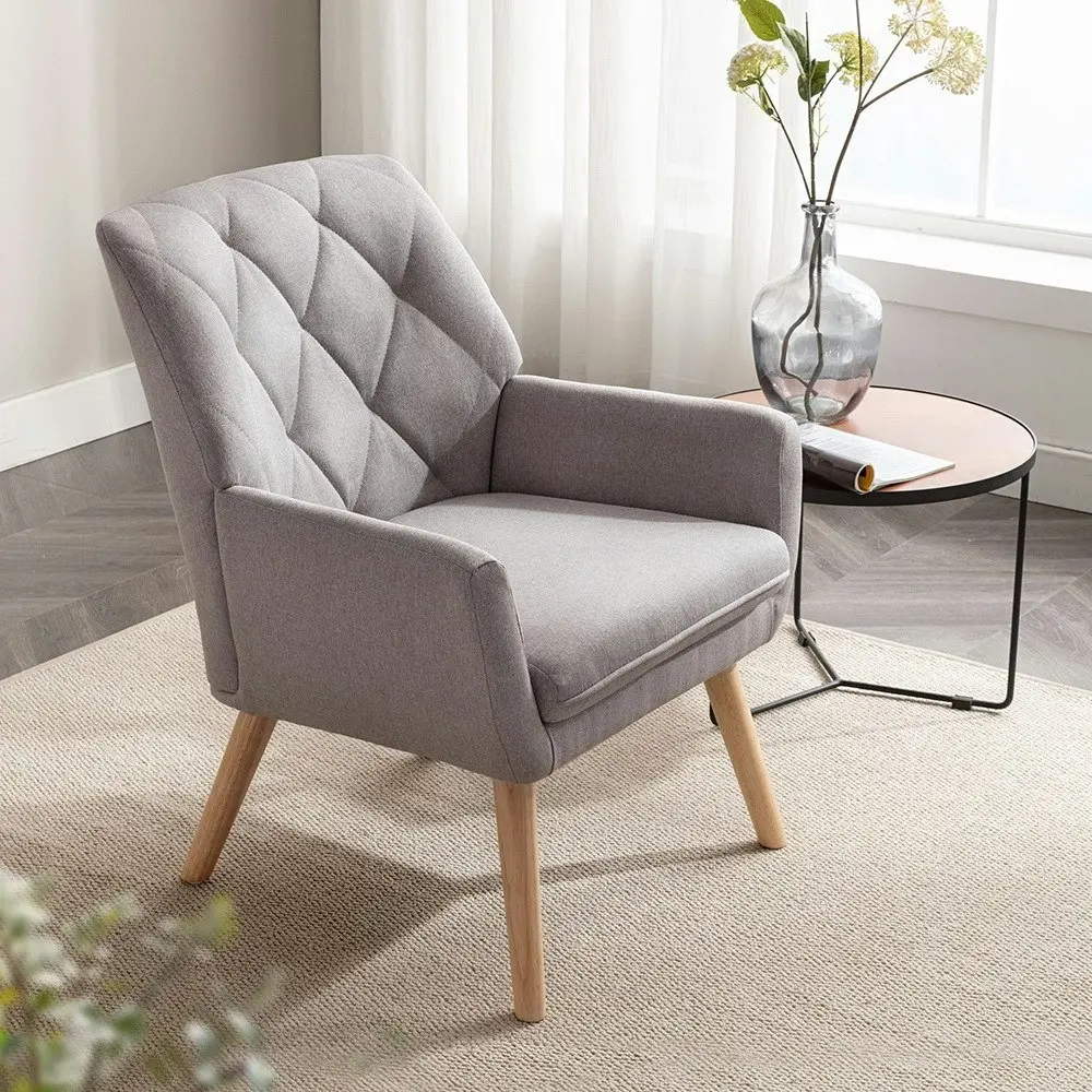 Furb Armchair Lounge Chair Upholstered Accent Chairs Thick Seat Cushion Grey