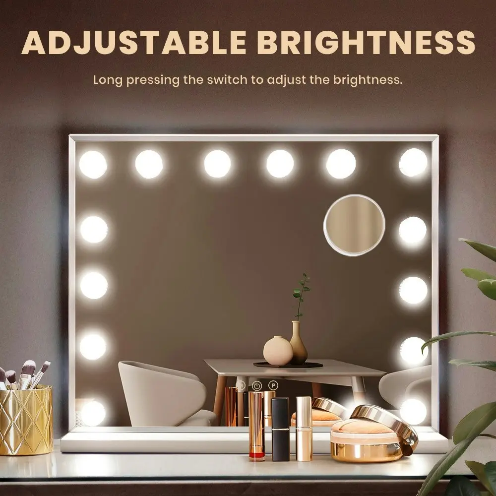 Simplus LED Makeup Mirror Hollywood Light Stand Wall Mounted Vanity Mirrors Decor Dimmable 12 Bulbs